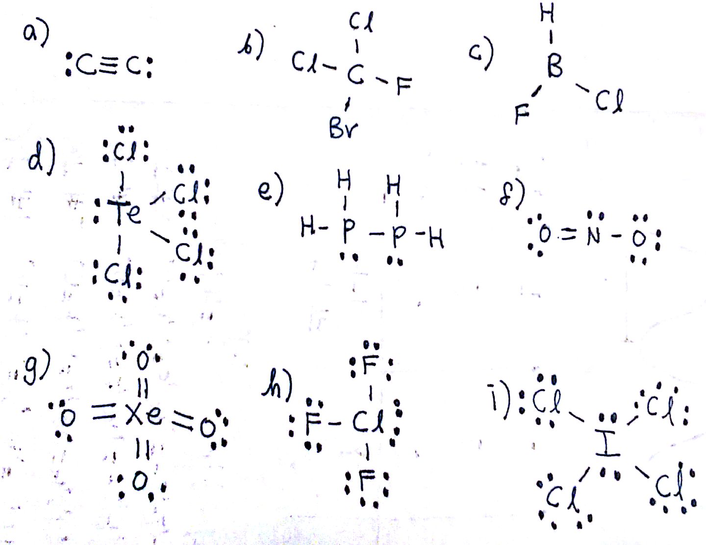 Molecular Electronic Geometry Chart